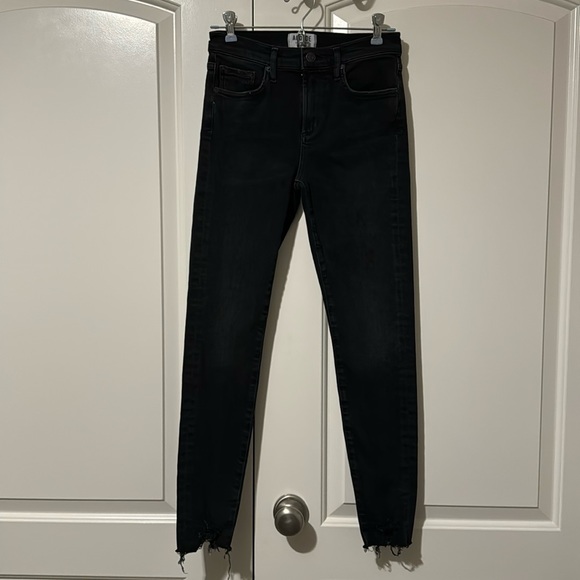 Agolde Sophie Mid Rise Skinny Ankle Jean Black Size 26 - Picture 1 of 7